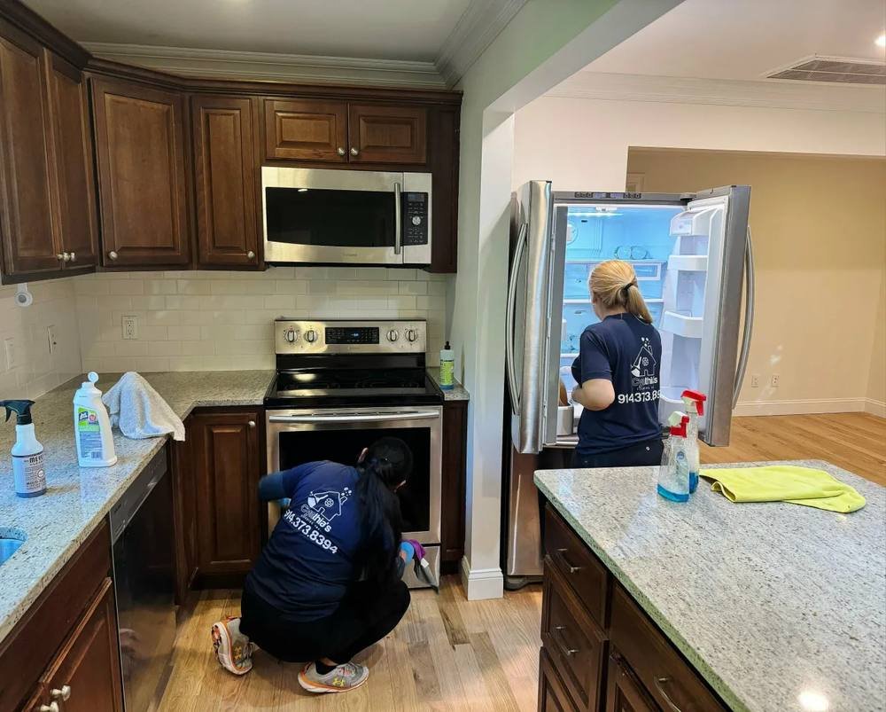 Deep cleaning inside an oven and refrigerator